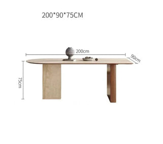 Arch Rock Slab Dining Table Set – Modern Elegance with Timeless Durability-Dining Tables
