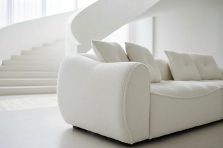 Cream Boucle Arc Sofa – Barrel Silhouette with Rounded Arms, 220cm to 340cm