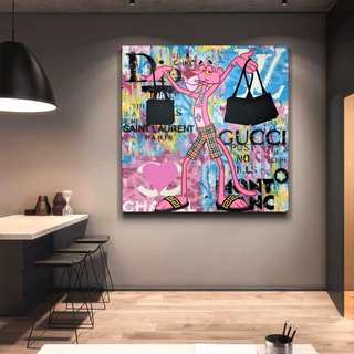 Artistic Cartoon Charm - Pink Panther Poster-Pink Panther Art