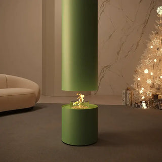 Artistic Cylindrical Hanging Fireplace – High Carbon Steel, Electric or Fuel Option