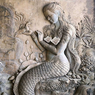 Artistic Mermaid Haven Living Room Mural Wallpaper-Geometric Shapes Wallpaper