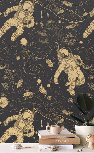 Astronauts Space Wallpaper Mural for Kids Room-Kids Room Wallpaper
