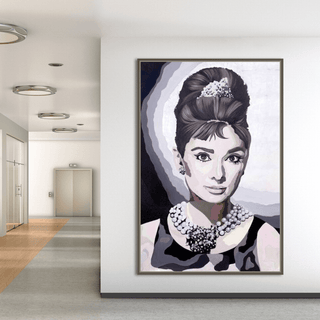 Audrey Hepburn Black & White Canvas Wall Art-Audrey Art