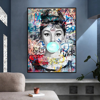 Audrey Hepburn Canvas Wall Art: Chewing Gum-Audrey Art
