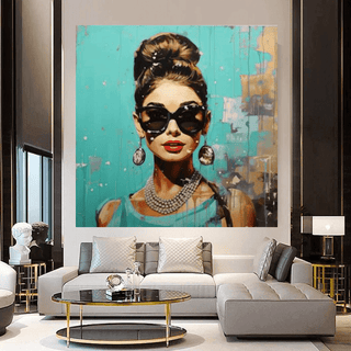 Audrey Hepburn Canvas Wall Art - Elegant Home Decor-Audrey Art