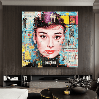 Audrey Hepburn Canvas Wall Art: Exquisite Home Décor-Audrey Art