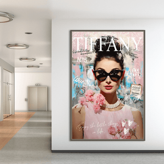 Audrey Hepburn Canvas Wall Art: Tiffany Iconic Scenes-Audrey Art