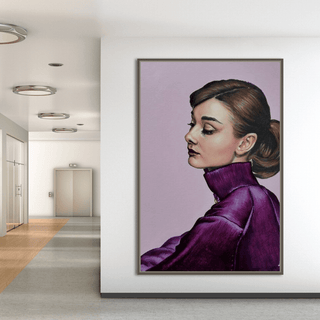 Audrey Hepburn Shy Queen Canvas Wall Art-Audrey Art