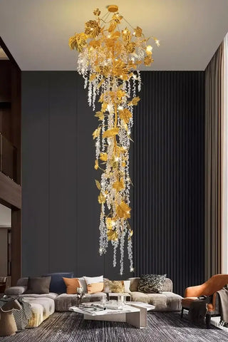 Autumn Leaves Fall Crystal Chandelier Lighting-Staircase Chandeliers