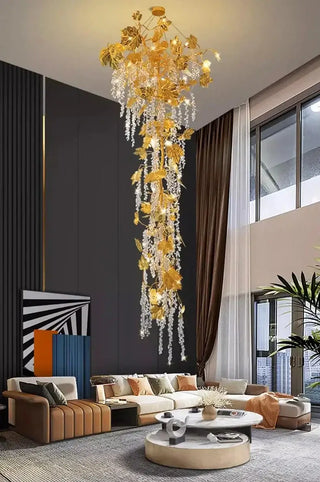Autumn Leaves Fall Crystal Chandelier Lighting-Staircase Chandeliers