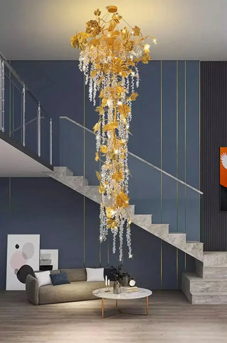 Autumn Leaves Fall Crystal Chandelier Lighting-Staircase Chandeliers