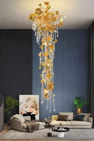 Autumn Leaves Fall Crystal Chandelier Lighting-Staircase Chandeliers