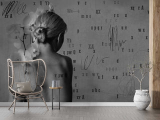 Backless Beauty - Living Room Wallpaper Mural-Geometric Shapes Wallpaper