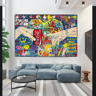 Banksy All we need is Love Canvas Wall Art-Wall Posters