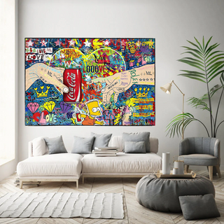 Banksy All we need is Love Canvas Wall Art-Wall Posters