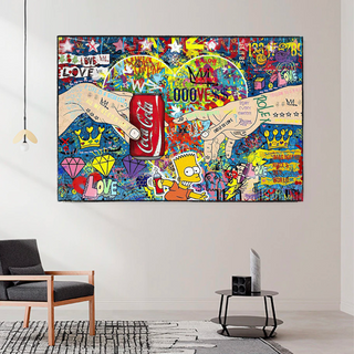 Banksy All we need is Love Canvas Wall Art-Wall Posters