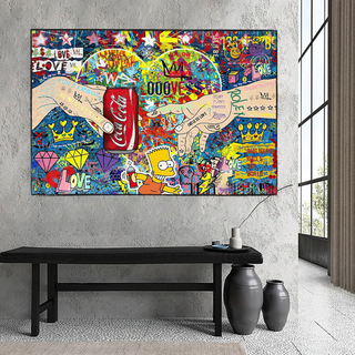 Banksy All we need is Love Canvas Wall Art-Wall Posters