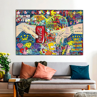 Banksy All we need is Love Canvas Wall Art-Wall Posters