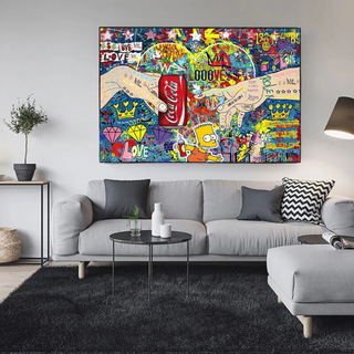 Banksy All we need is Love Canvas Wall Art-Wall Posters