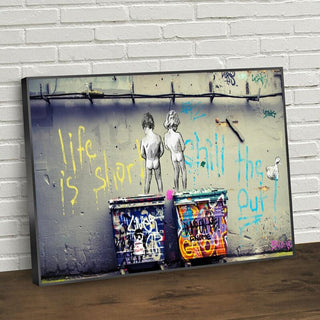 Banksy Art Life Is Short Canvas Wall Art-Wall Posters