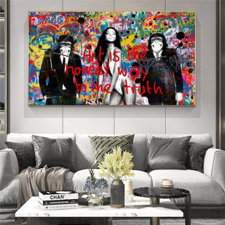 Banksy Art is Honey Way to Truth Canvas Wall Art-Wall Posters