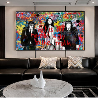 Banksy Art is Honey Way to Truth Canvas Wall Art-Wall Posters