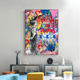 Banksy Artwork DREAM BIG DREAMS Canvas Wall Art-Wall Posters