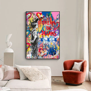 Banksy Artwork DREAM BIG DREAMS Canvas Wall Art-Wall Posters
