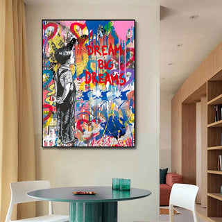 Banksy Artwork DREAM BIG DREAMS Canvas Wall Art-Wall Posters