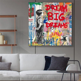 Banksy Dream Big Canvas Wall Art-Wall Posters
