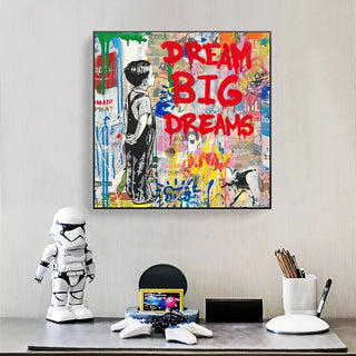 Banksy Dream Big Canvas Wall Art-Wall Posters
