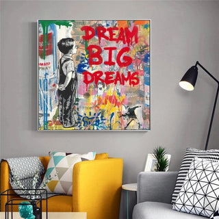 Banksy Dream Big Canvas Wall Art-Wall Posters