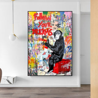 Banksy Follow Your Dreams Canvas Wall Art-Wall Posters