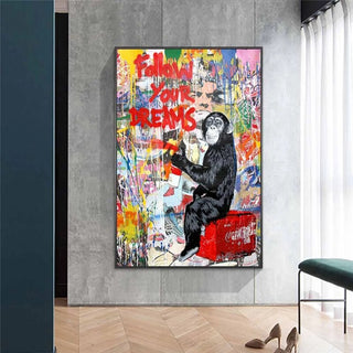 Banksy Follow Your Dreams Canvas Wall Art-Wall Posters