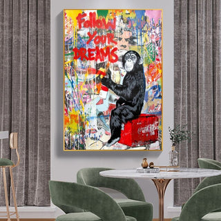 Banksy Follow Your Dreams Canvas Wall Art-Wall Posters