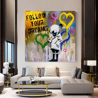 Banksy Follow Your Dreams Graffiti Canvas Wall Art-Wall Posters