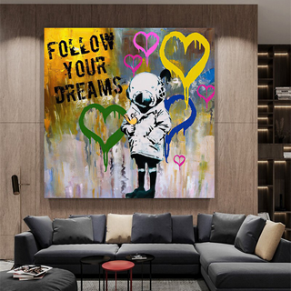 Banksy Follow Your Dreams Graffiti Canvas Wall Art-Wall Posters