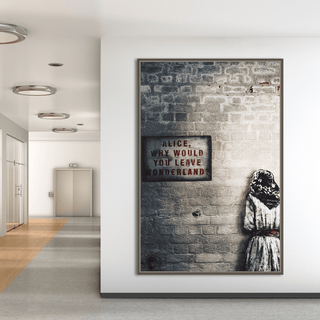 Banksy Graffiti Alice and Wonderland Canvas Wall Art-Wall Posters
