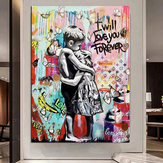 Banksy I will Love you forever Canvas Wall Art-Wall Posters
