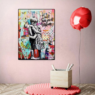 Banksy I will Love you forever Canvas Wall Art-Wall Posters