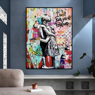 Banksy I will Love you forever Canvas Wall Art-Wall Posters