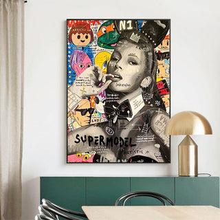 Banksy Kate Moss Graffiti Canvas Art: Urban Masterpiece-Kate Moss Art