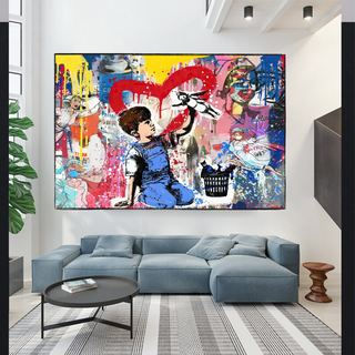 Banksy Life is Beautiful Canvas Wall Art-Wall Posters