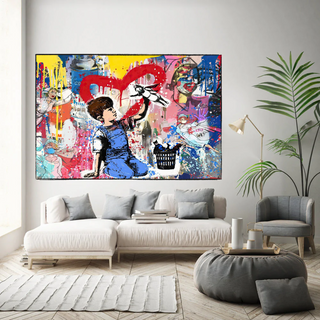 Banksy Life is Beautiful Canvas Wall Art-Wall Posters