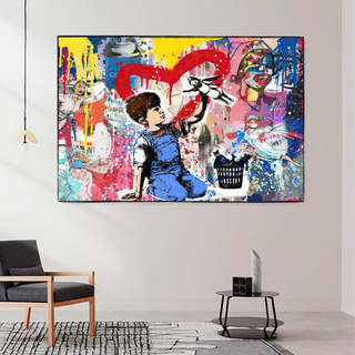 Banksy Life is Beautiful Canvas Wall Art-Wall Posters