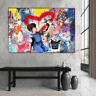 Banksy Life is Beautiful Canvas Wall Art-Wall Posters