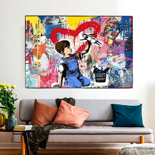 Banksy Life is Beautiful Canvas Wall Art-Wall Posters