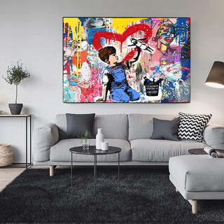 Banksy Life is Beautiful Canvas Wall Art-Wall Posters