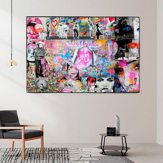 Banksy Los Angeles Hollywood Pop Art Canvas Wall Art-Wall Posters