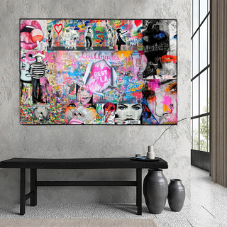Banksy Los Angeles Hollywood Pop Art Canvas Wall Art-Wall Posters